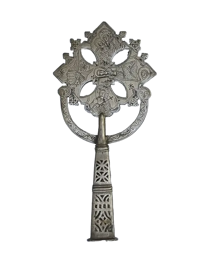 Ethiopian Orthodox Processional Cross Christian Coptic Vintage Rare Souvenir