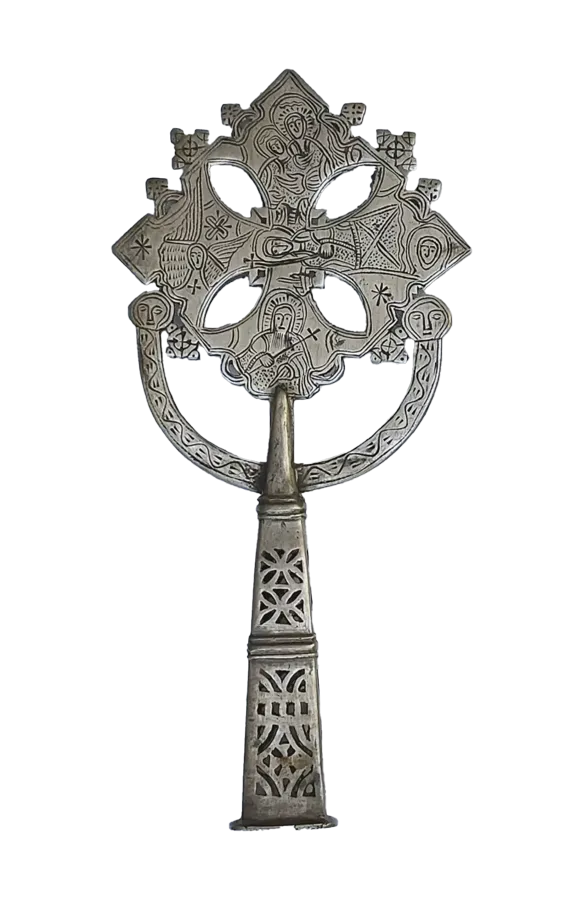 Ethiopian Orthodox Processional Cross Christian Coptic Vintage Rare Souvenir