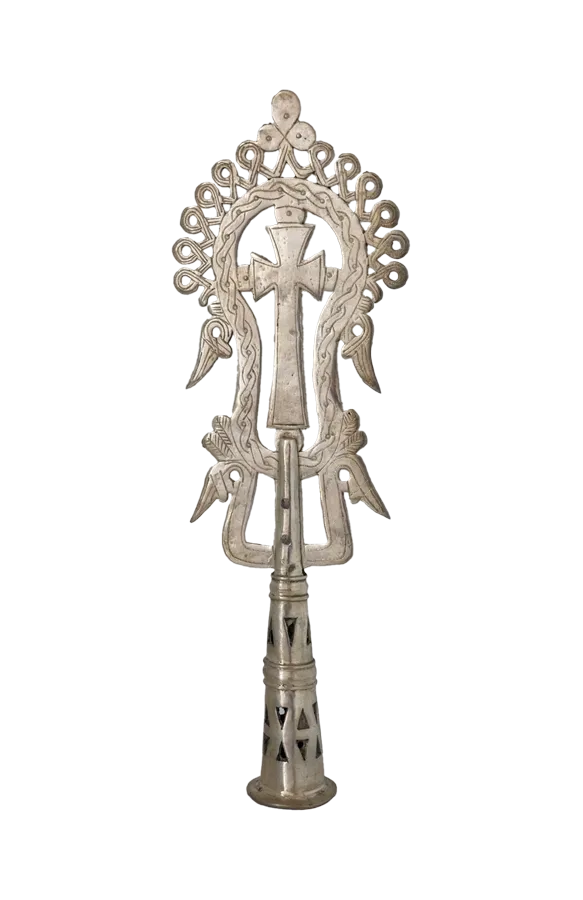Ethiopian Orthodox Processional Cross Lalibla Metal Coptic