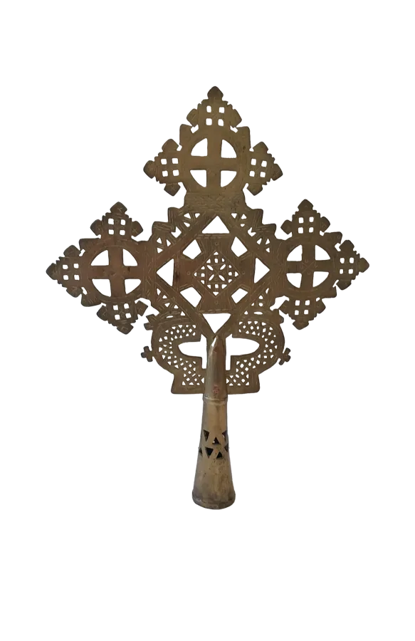 Vintage Ethiopian Processional Coptic Cross Large
