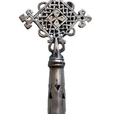 Handmade Ethiopian Coptic-Christian Metal Processional Cross