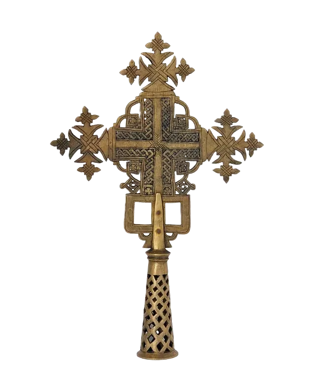 Vintage Ethiopian Orthodox Processional Cross Blessing Christian Unique Coptic