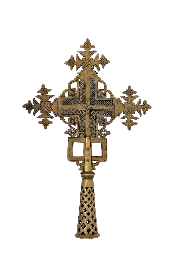 Vintage Ethiopian Orthodox Processional Cross Blessing Christian Unique Coptic